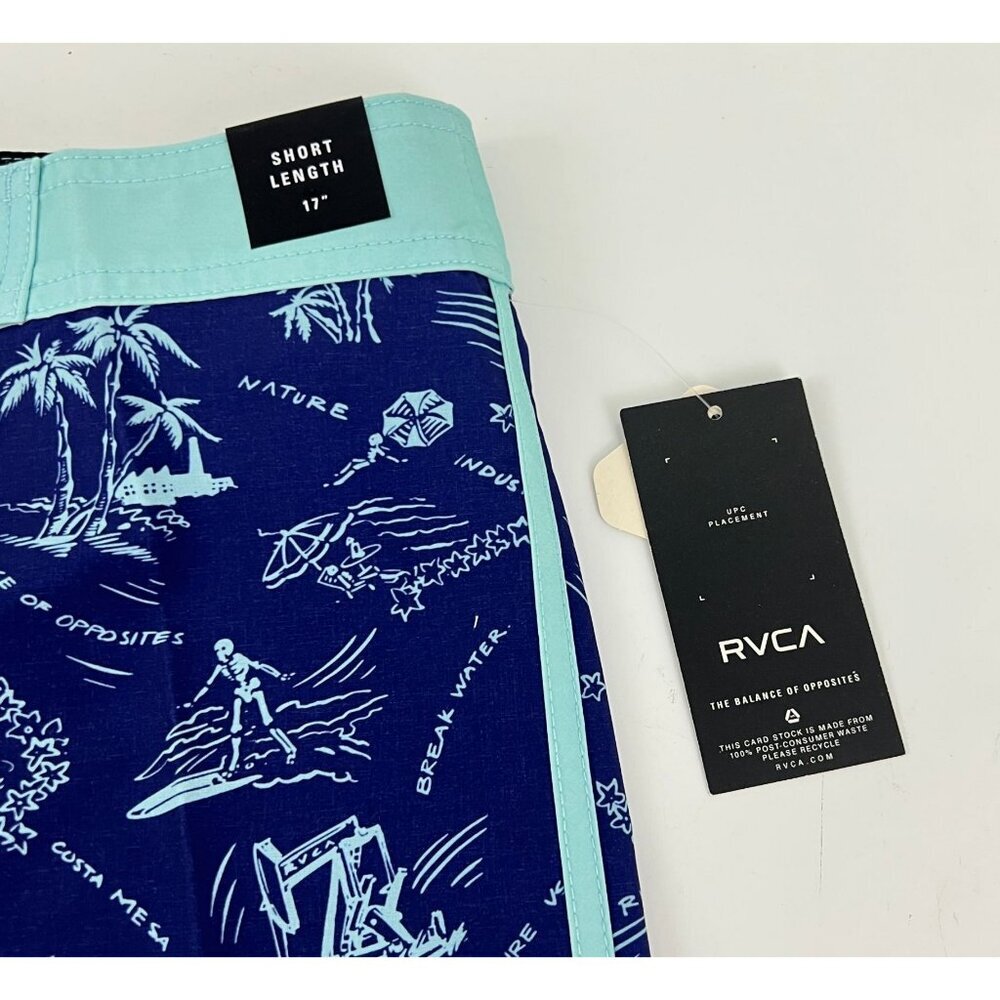 RVCA Eastern Boys 17 Inch Length Boardshorts Swim Trunks Boys Size 28 - Picture 5 of 6
